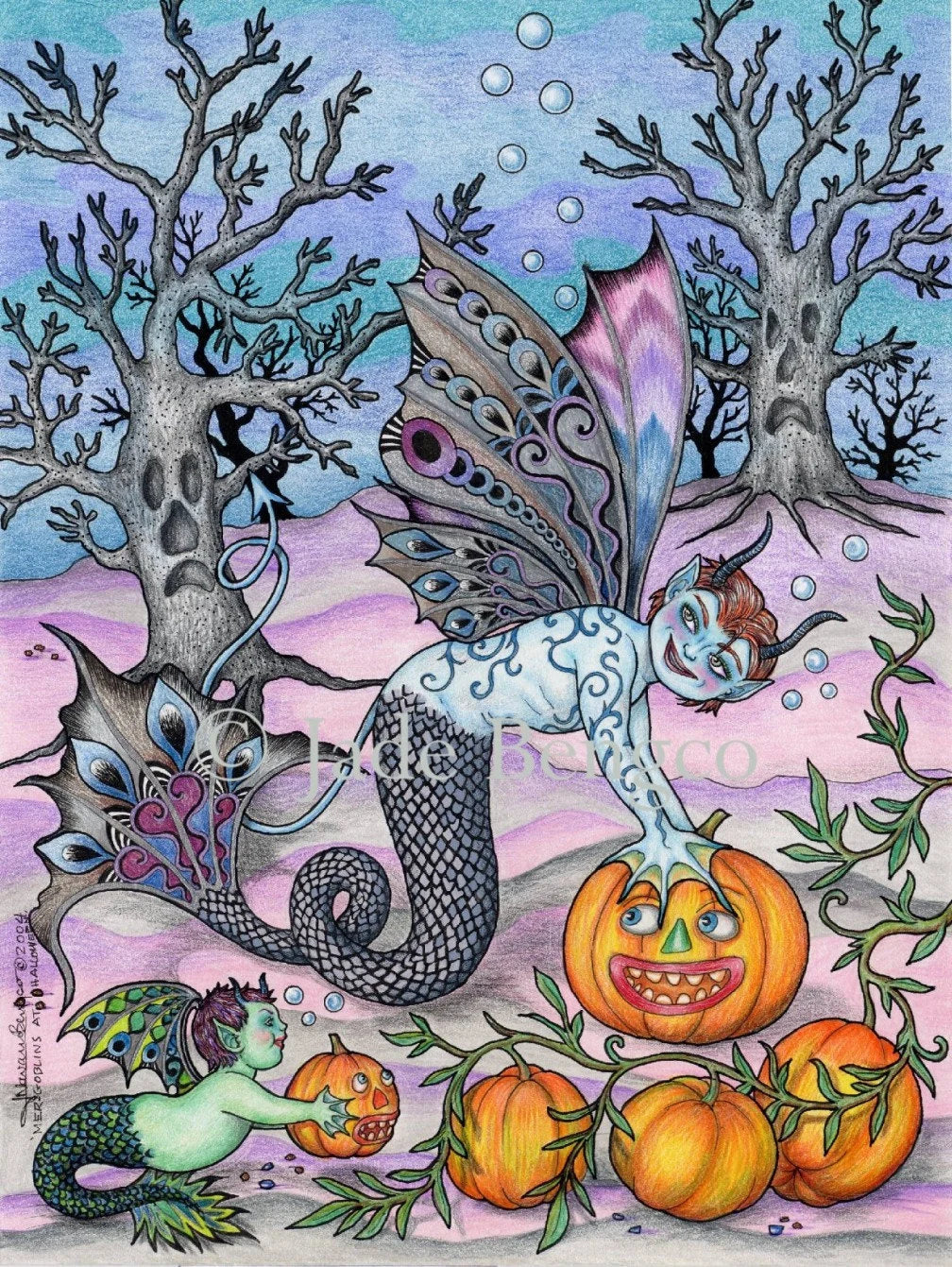 MERGOBLINS AT HALLOWEEN Merfolk Goblins Sea Pumpkins