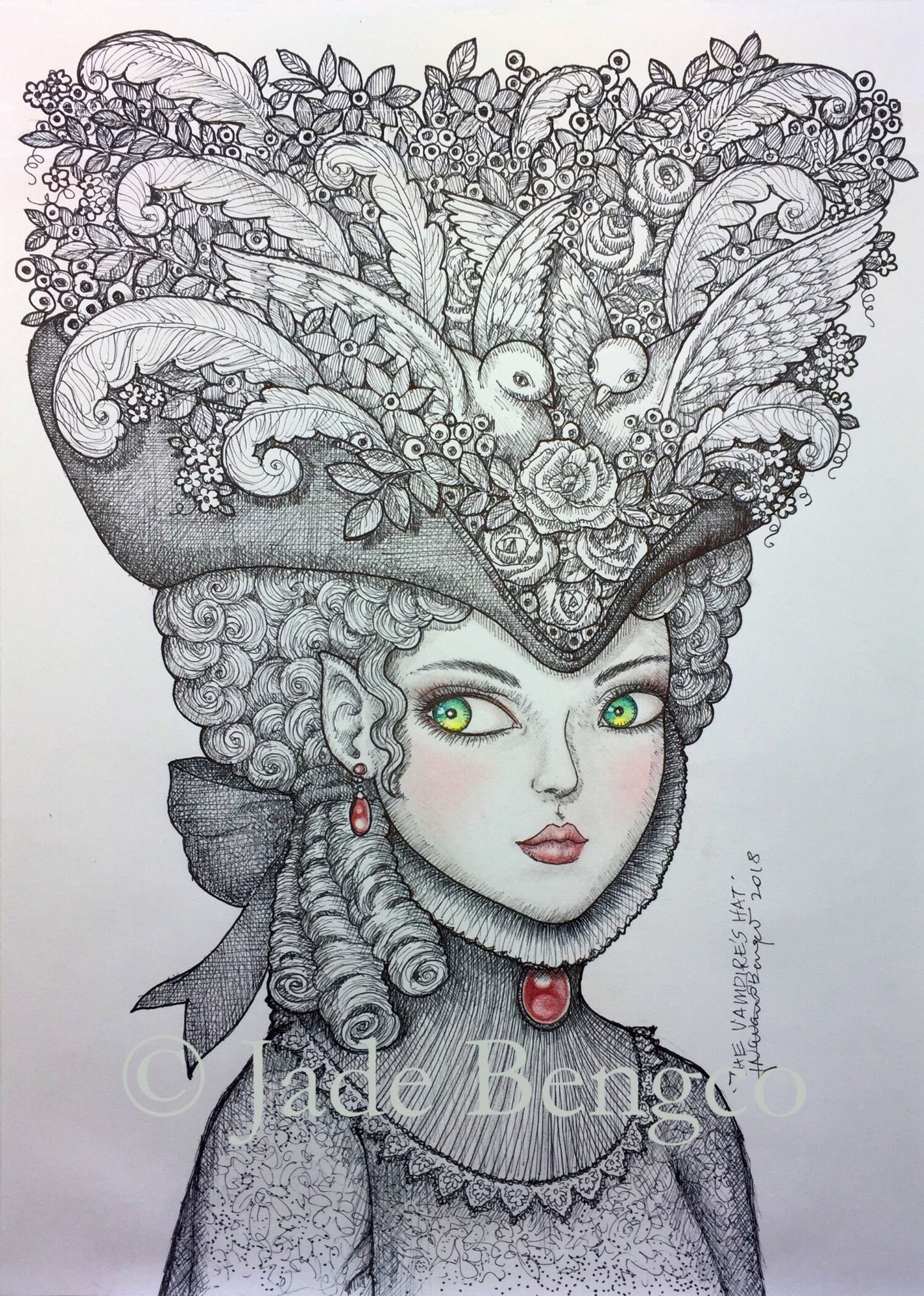 THE VAMPIRE'S HAT Vampiress with Huge Hat