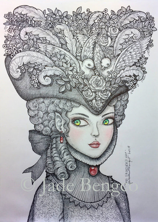 THE VAMPIRE'S HAT Vampiress with Huge Hat