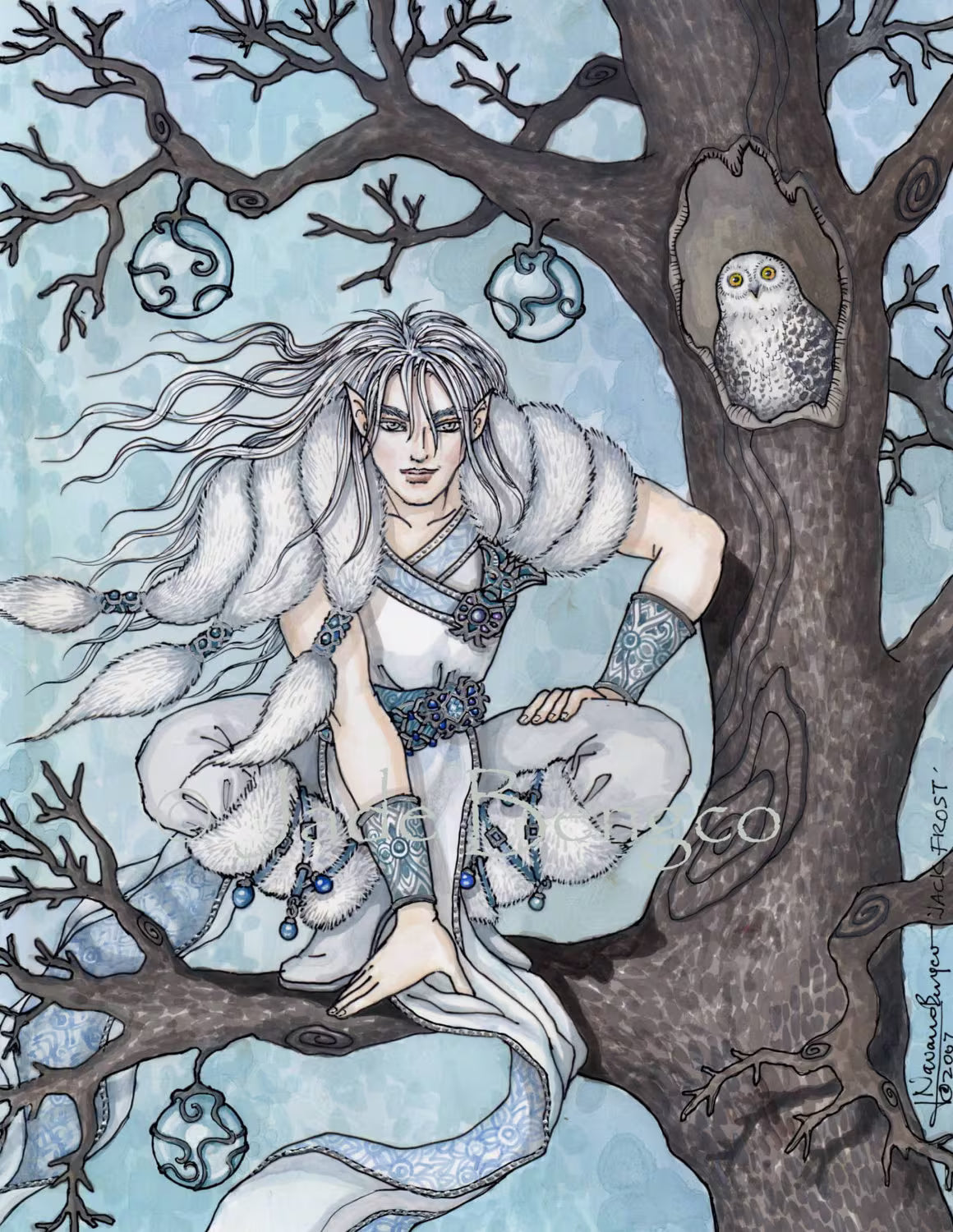 JACK FROST, Snowy Owl, Winter scene