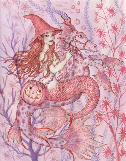 HALLOWEEN IN PINK Mermaid Seahorse