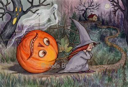 DETERMINED Witch Pumpkin Ghost Halloween